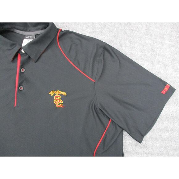 USC Trojans Shirt Mens XL Black Red Nike Dri Fit Polo NCAA College Football - Picture 7 of 16